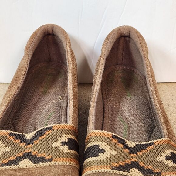 Grasshoppers Aztec Womens‎ wedge Suede Boho loafers Shoes casual Brown - Picture 3 of 11